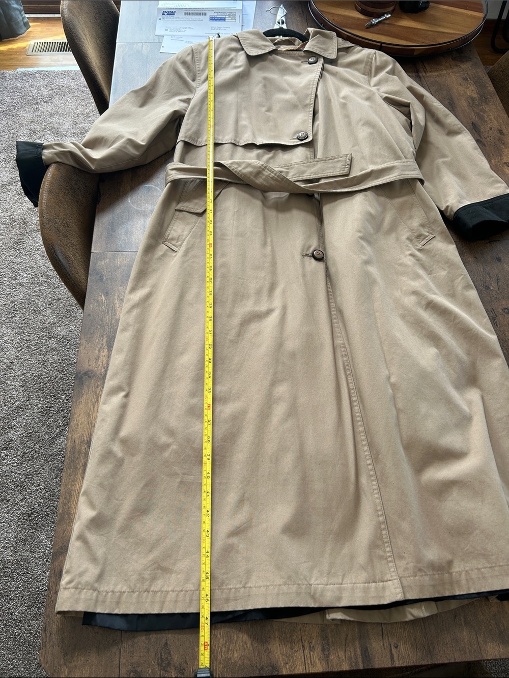 Women’s Size 10 Vintage London Fog Beige/Tan Classic Trench Coat with Belt - Picture 14 of 16